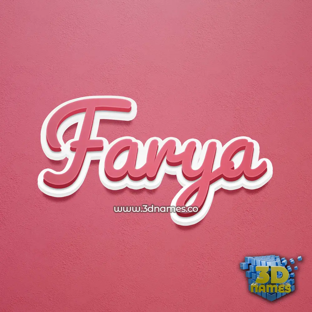 farya in Red Scribble style - 3D name wallpaper