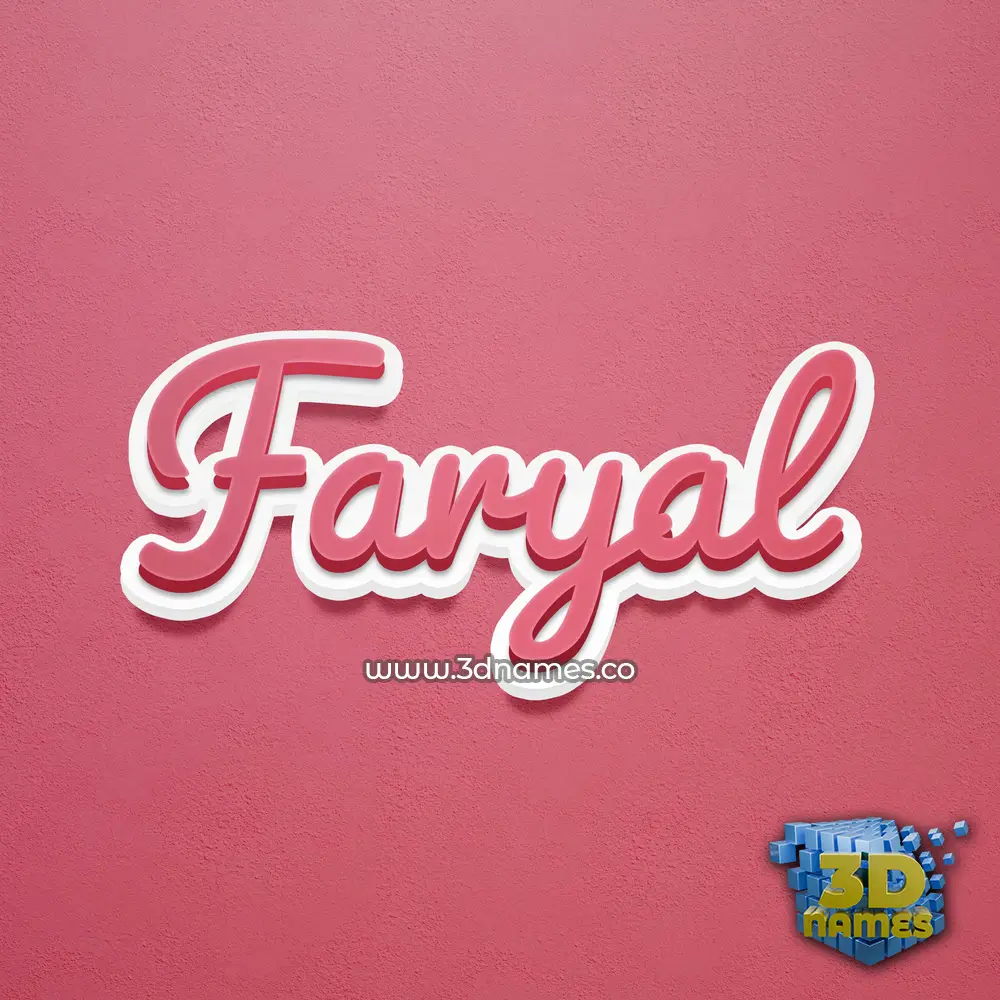 faryal in Red Scribble style - 3D name wallpaper