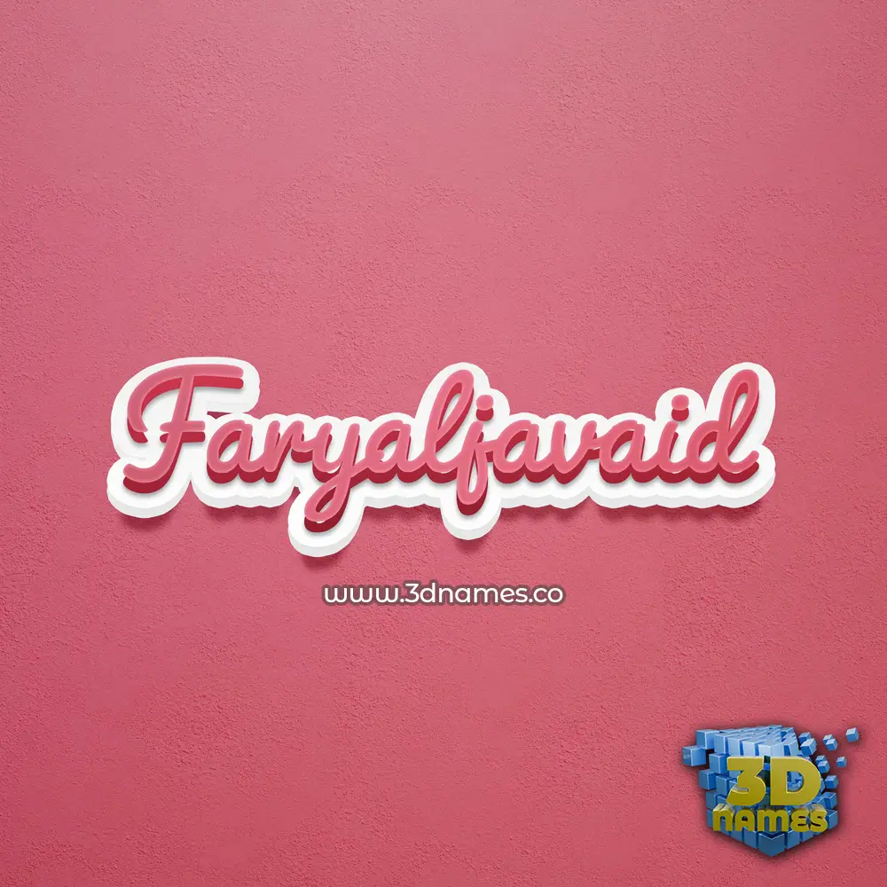 faryaljavaid in Red Scribble style - 3D name wallpaper
