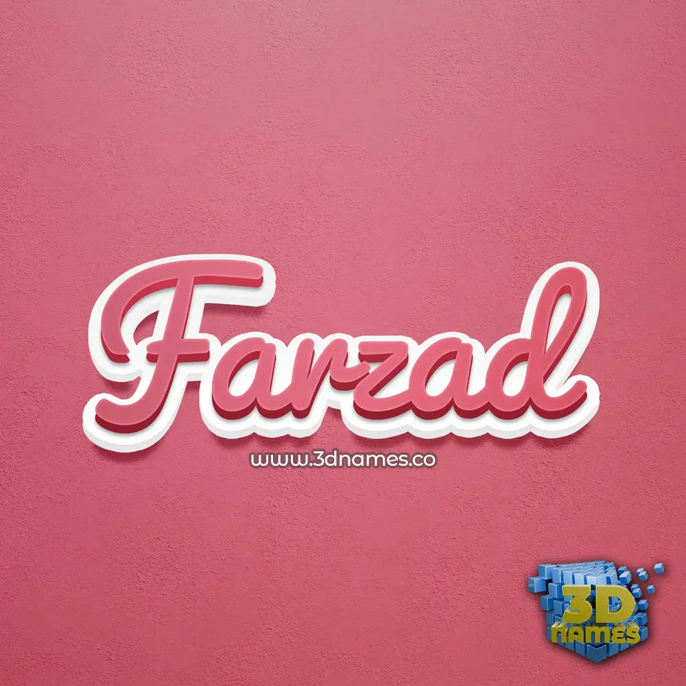 farzad in Red Scribble style - 3D name wallpaper