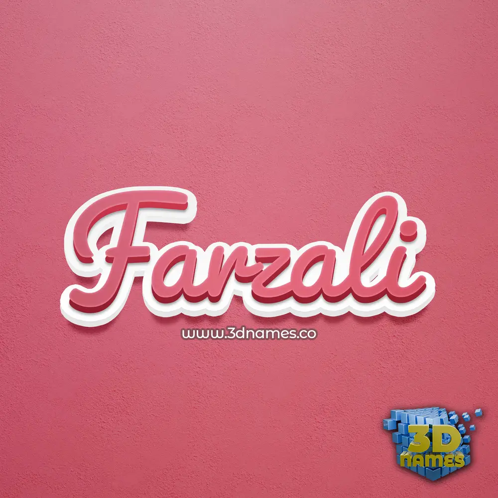 farzali in Red Scribble style - 3D name wallpaper