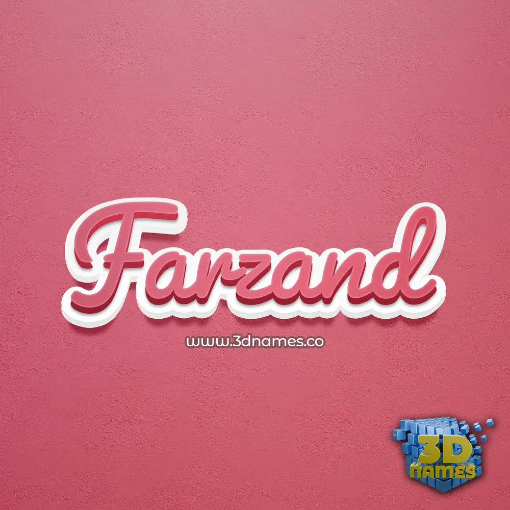 farzand in Red Scribble style - 3D name wallpaper