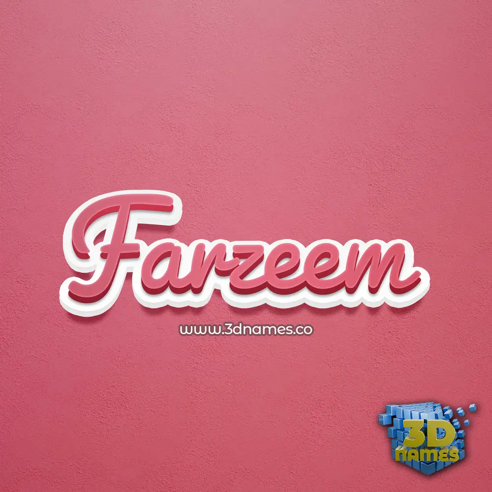 farzeem in Red Scribble style - 3D name wallpaper