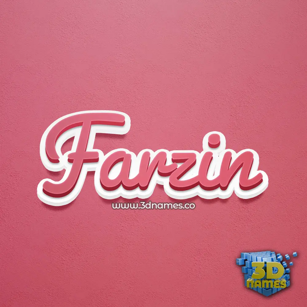 farzin in Red Scribble style - 3D name wallpaper