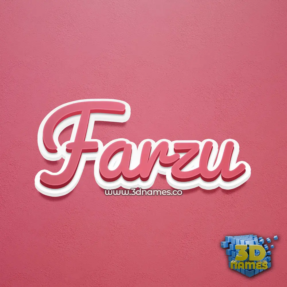 farzu in Red Scribble style - 3D name wallpaper
