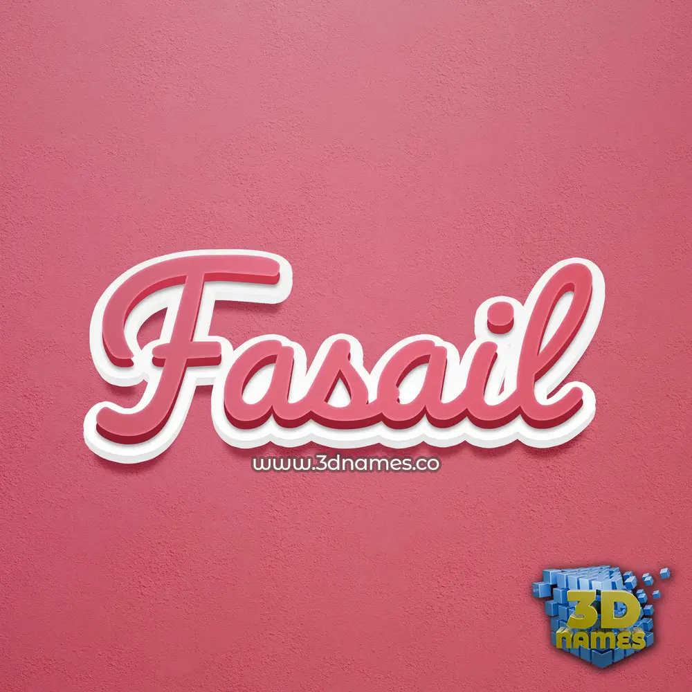 fasail in Red Scribble style - 3D name wallpaper