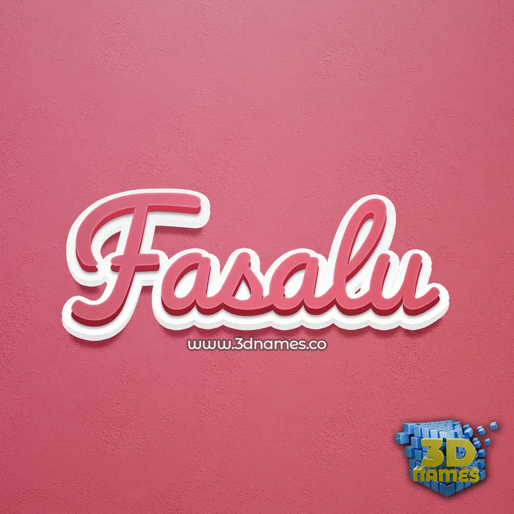 fasalu in Red Scribble style - 3D name wallpaper