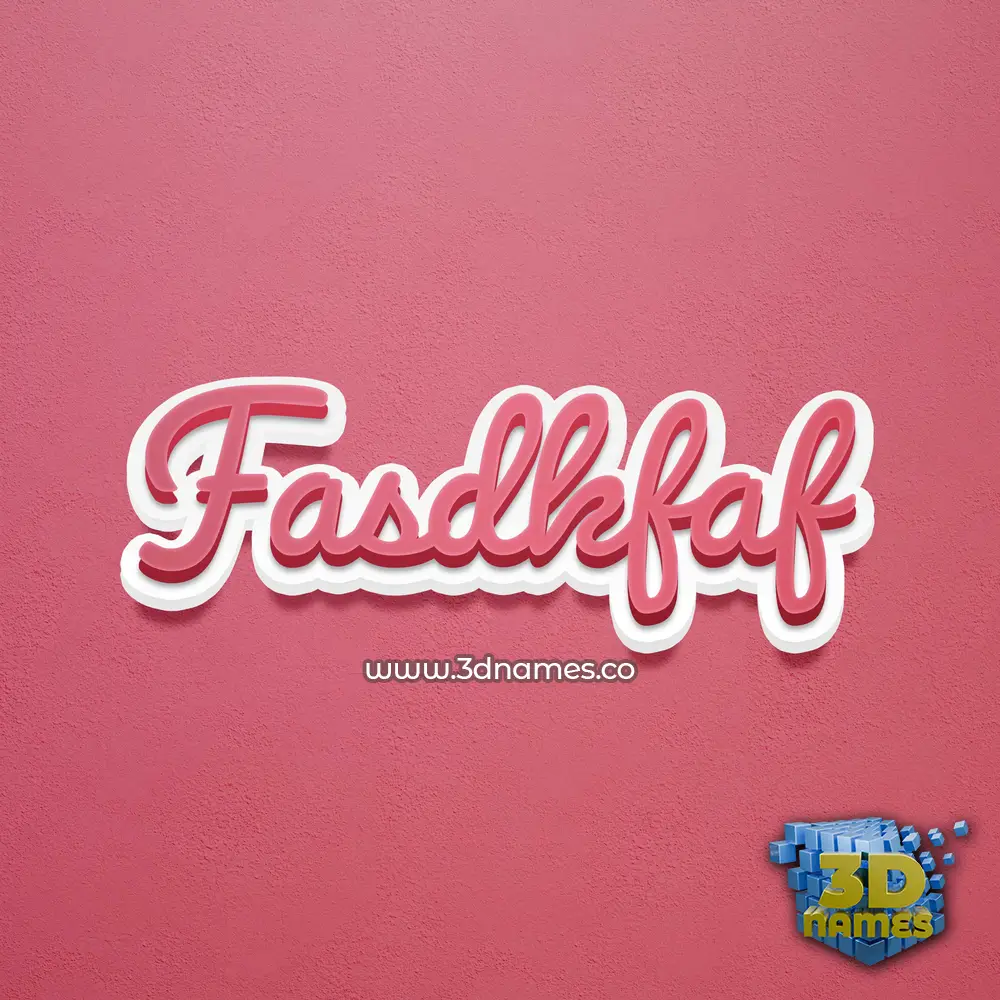 fasdkfaf in Red Scribble style - 3D name wallpaper