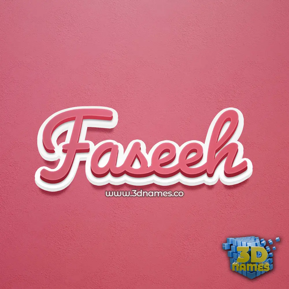 faseeh in Red Scribble style - 3D name wallpaper