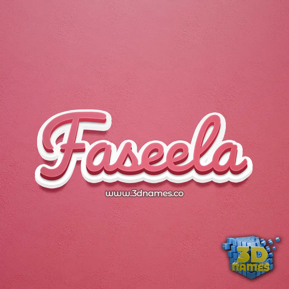 faseela in Red Scribble style - 3D name wallpaper