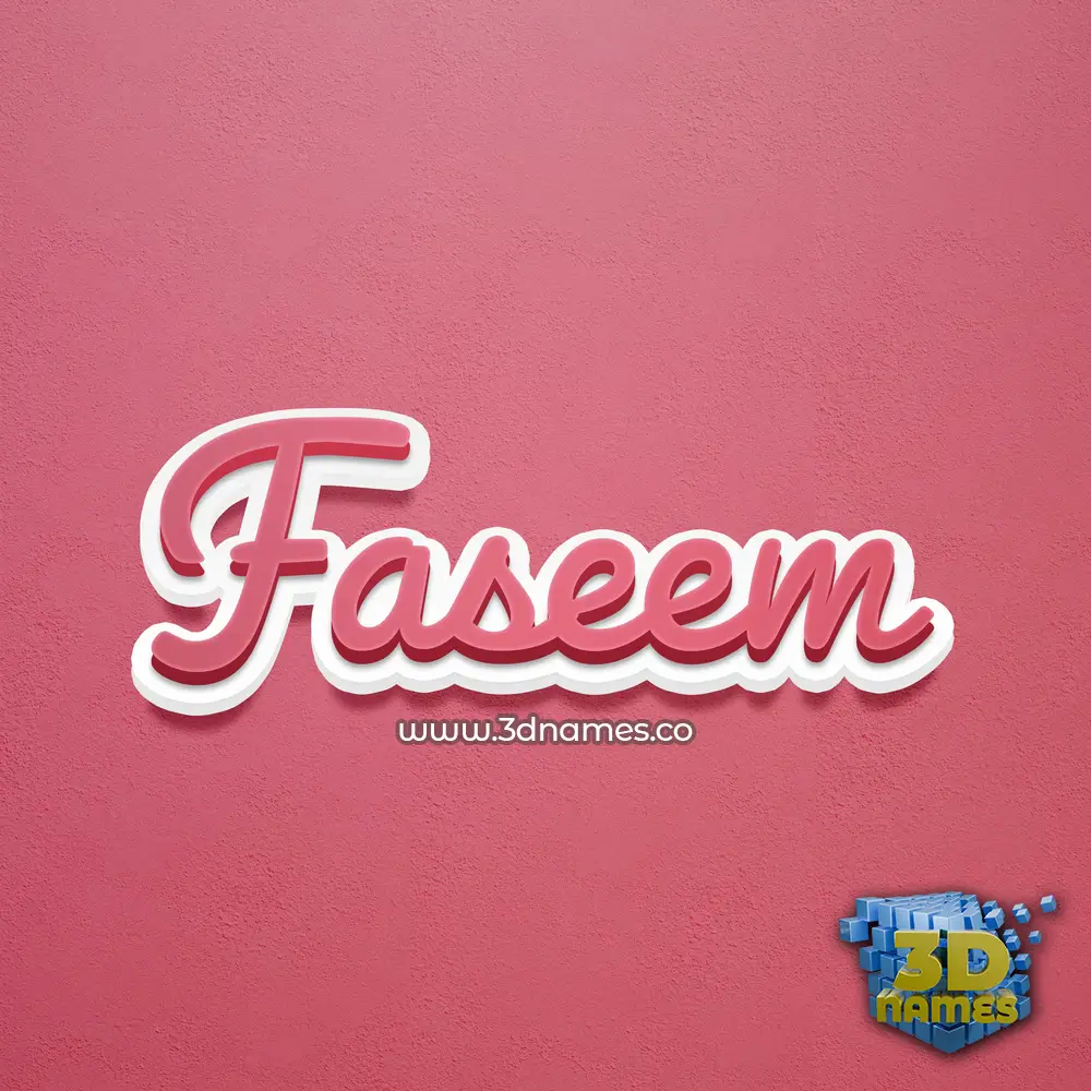 faseem in Red Scribble style - 3D name wallpaper