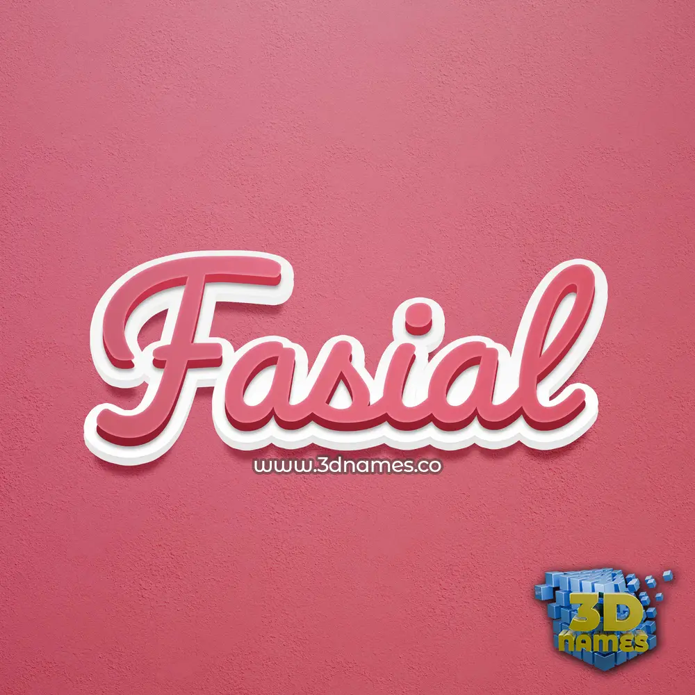 fasial in Red Scribble style - 3D name wallpaper