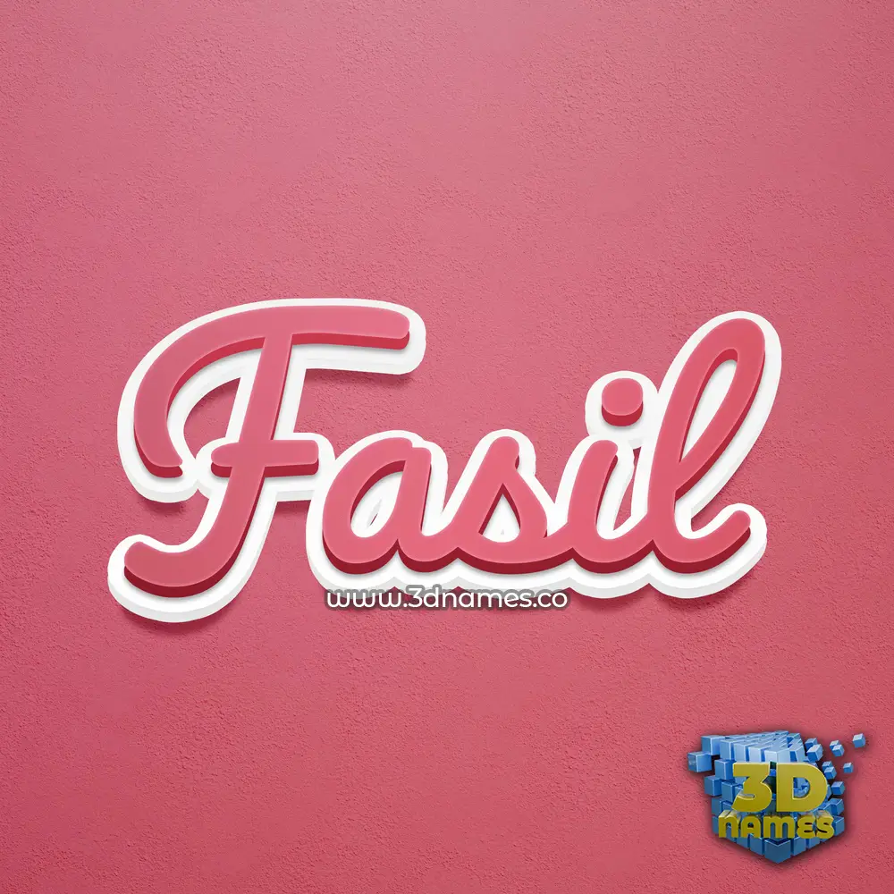 fasil in Red Scribble style - 3D name wallpaper