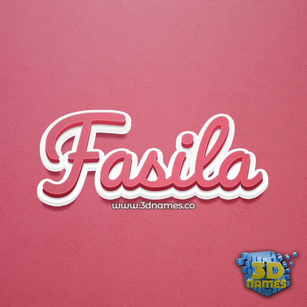 fasila in Red Scribble style - 3D name wallpaper