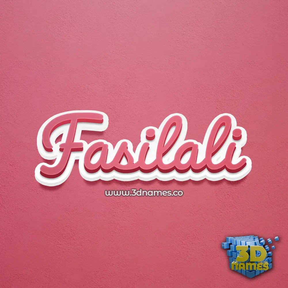fasilali in Red Scribble style - 3D name wallpaper