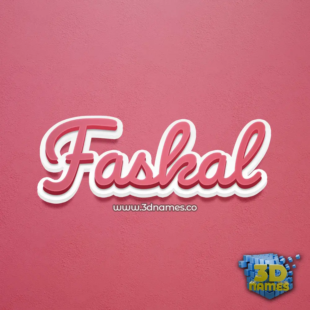 faskal in Red Scribble style - 3D name wallpaper