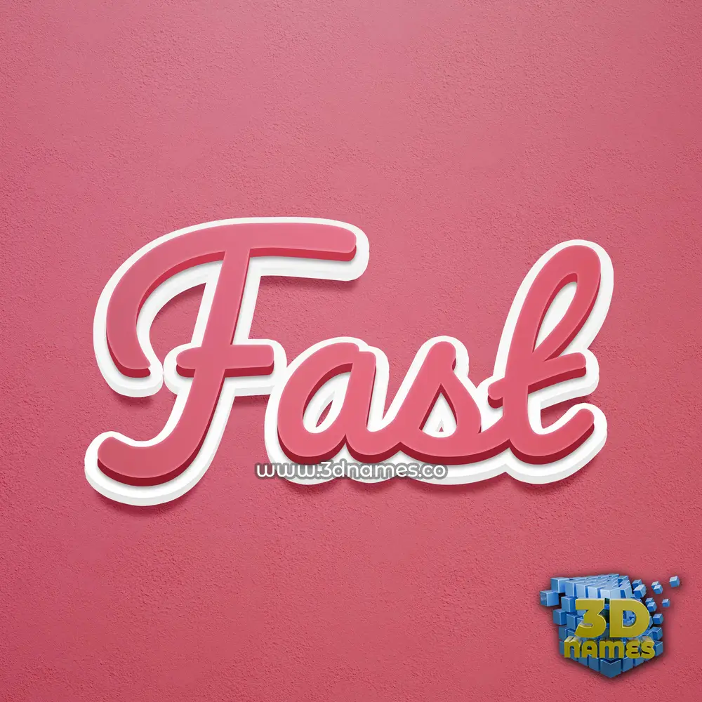 fast in Red Scribble style - 3D name wallpaper