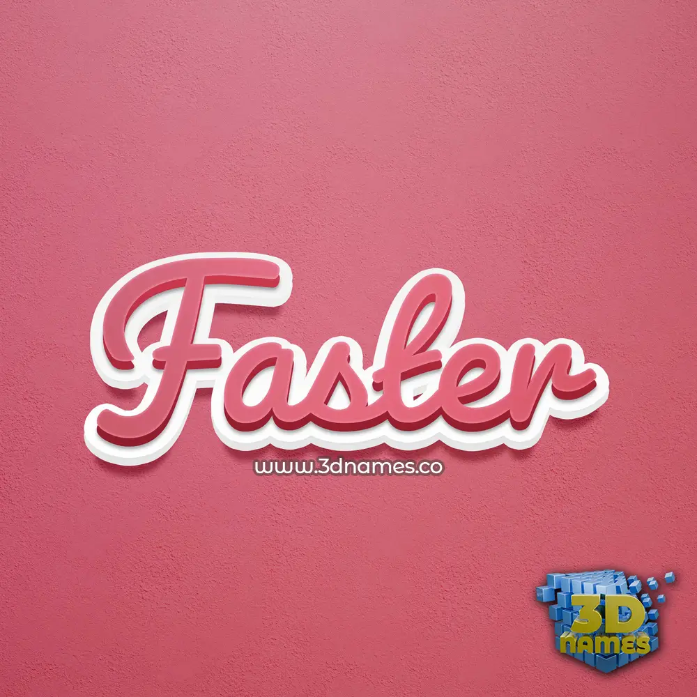 faster in Red Scribble style - 3D name wallpaper