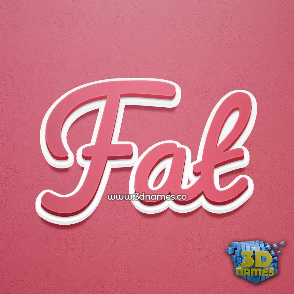 fat in Red Scribble style - 3D name wallpaper