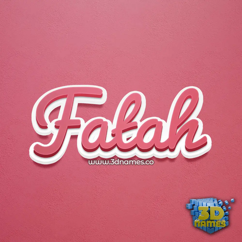 fatah in Red Scribble style - 3D name wallpaper