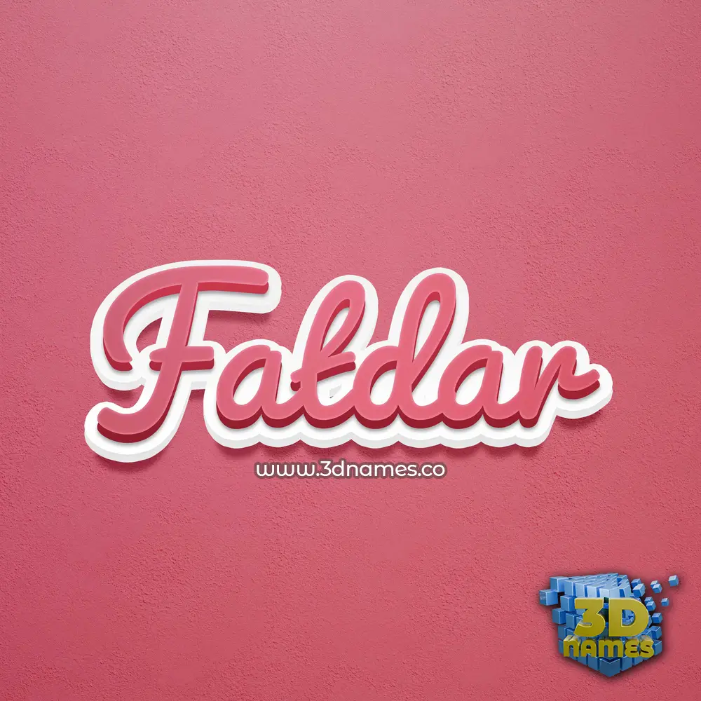 fatdar in Red Scribble style - 3D name wallpaper