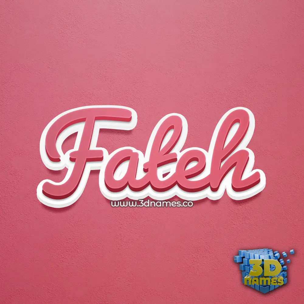 fateh in Red Scribble style - 3D name wallpaper