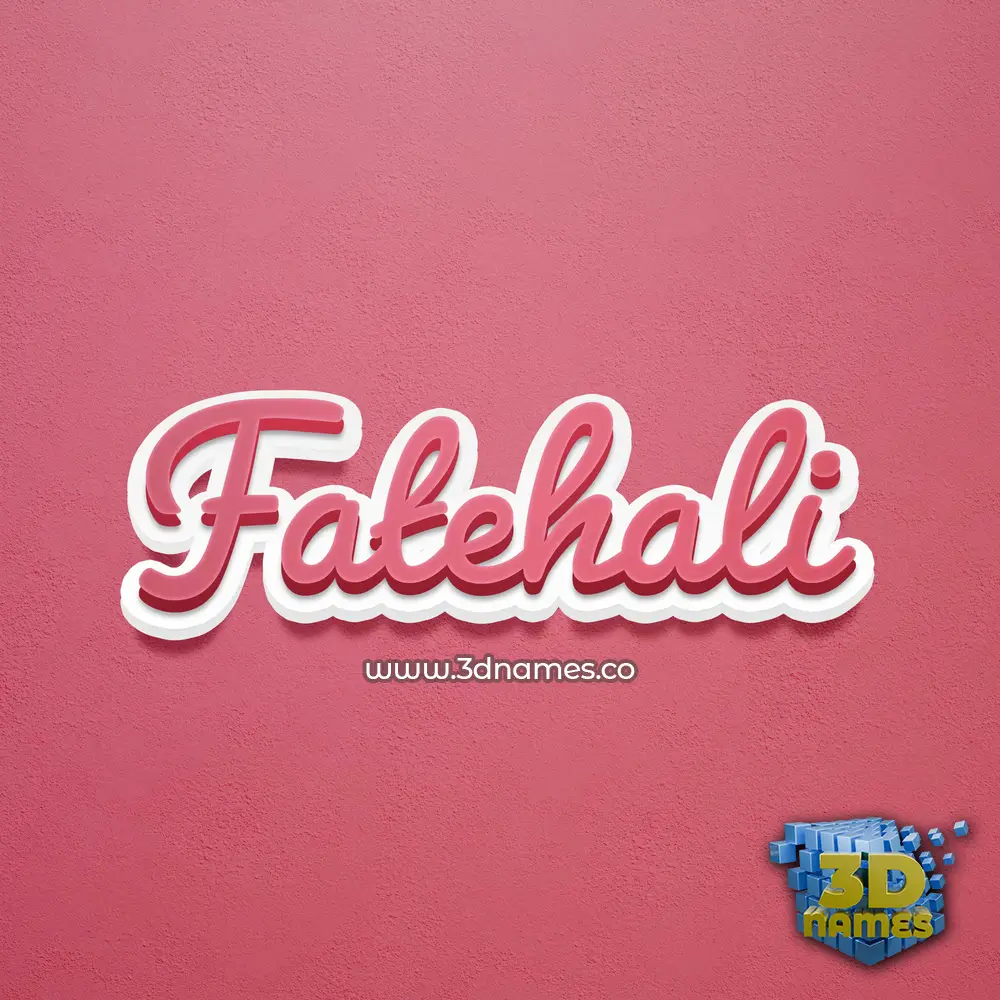 fatehali in Red Scribble style - 3D name wallpaper
