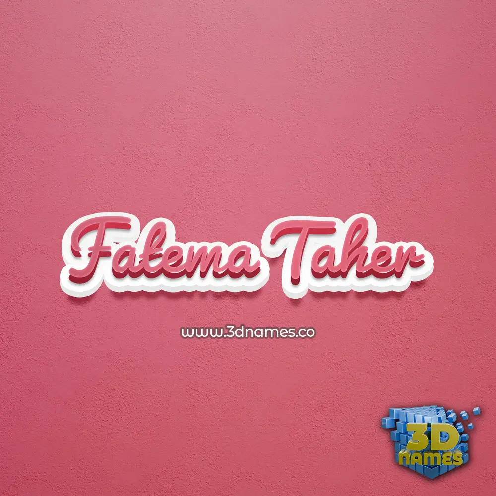fatema taher in Red Scribble style - 3D name wallpaper