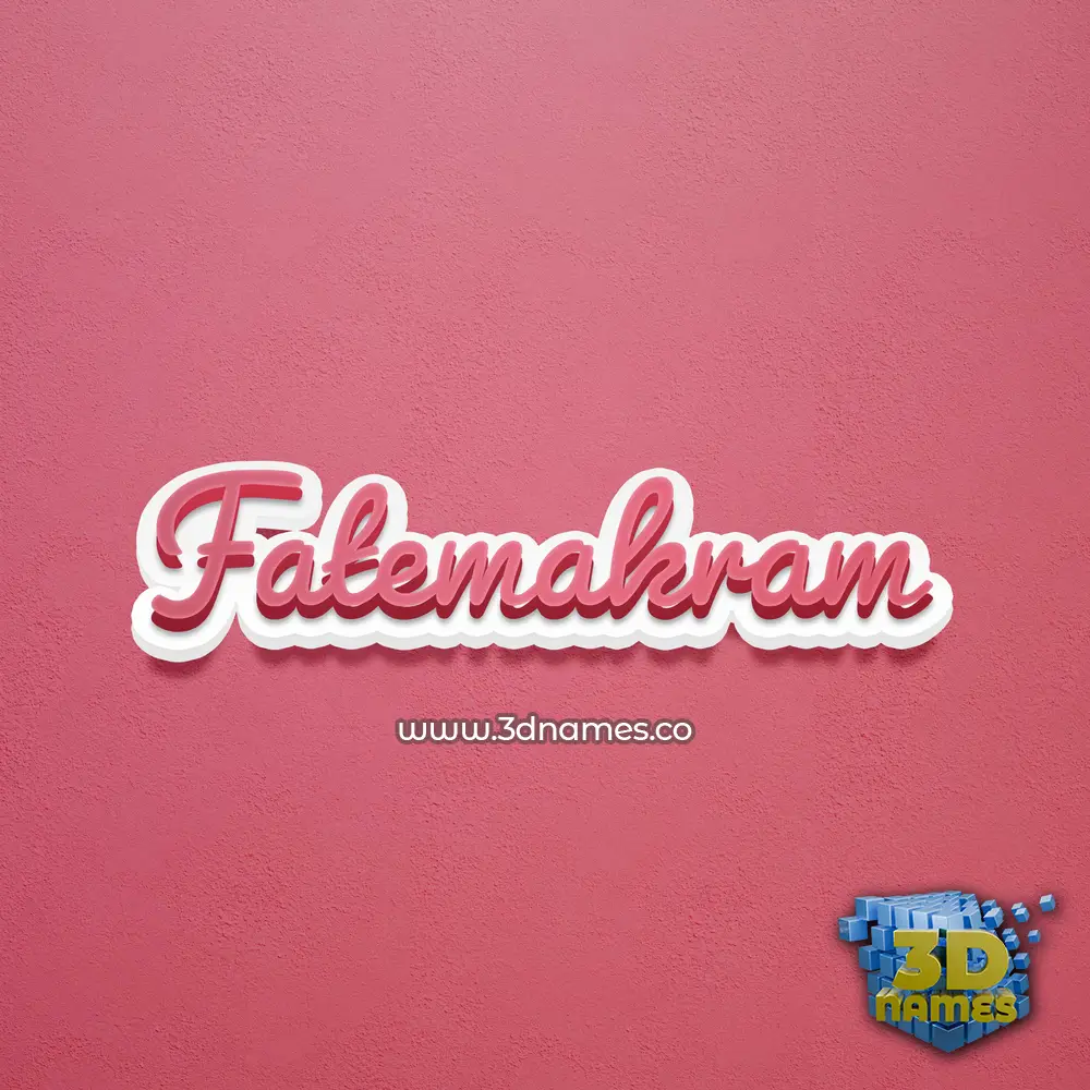 fatemakram in Red Scribble style - 3D name wallpaper