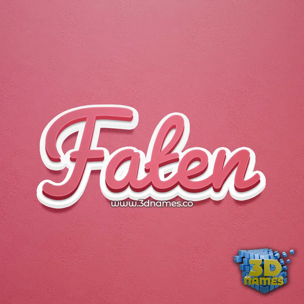 faten in Red Scribble style - 3D name wallpaper