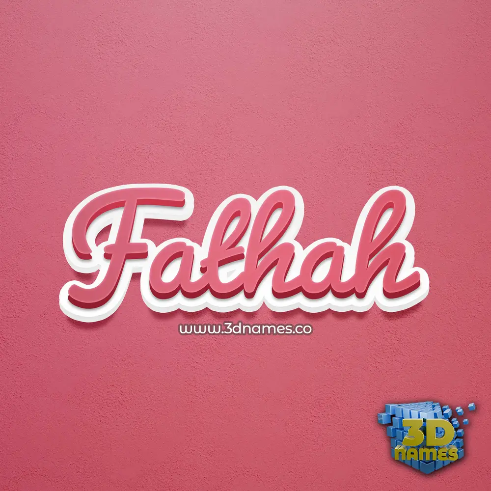 fathah in Red Scribble style - 3D name wallpaper