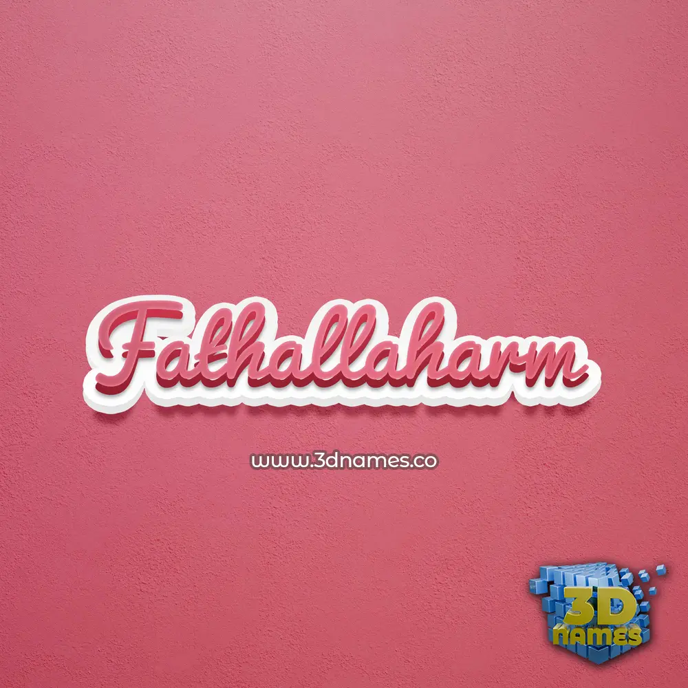 fathallaharm in Red Scribble style - 3D name wallpaper