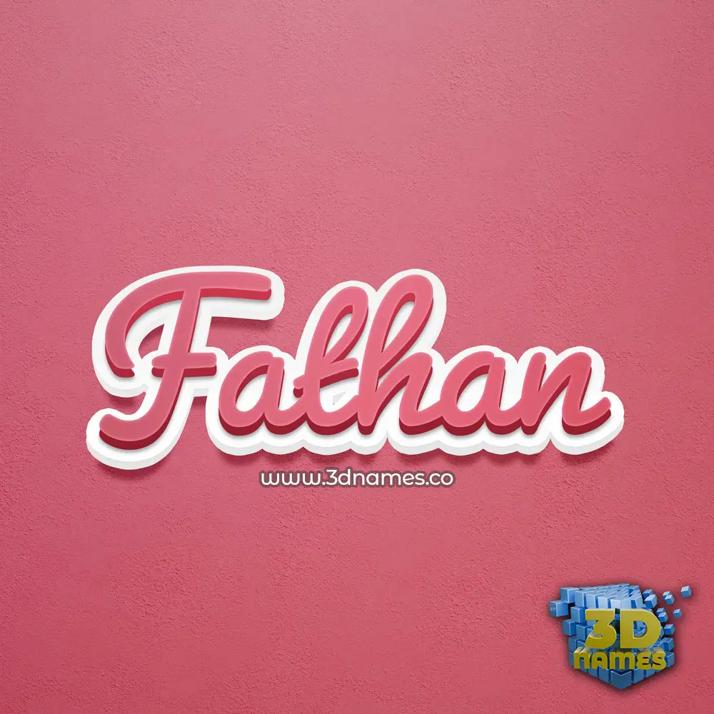 fathan in Red Scribble style - 3D name wallpaper