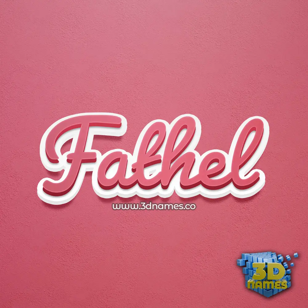 fathel in Red Scribble style - 3D name wallpaper