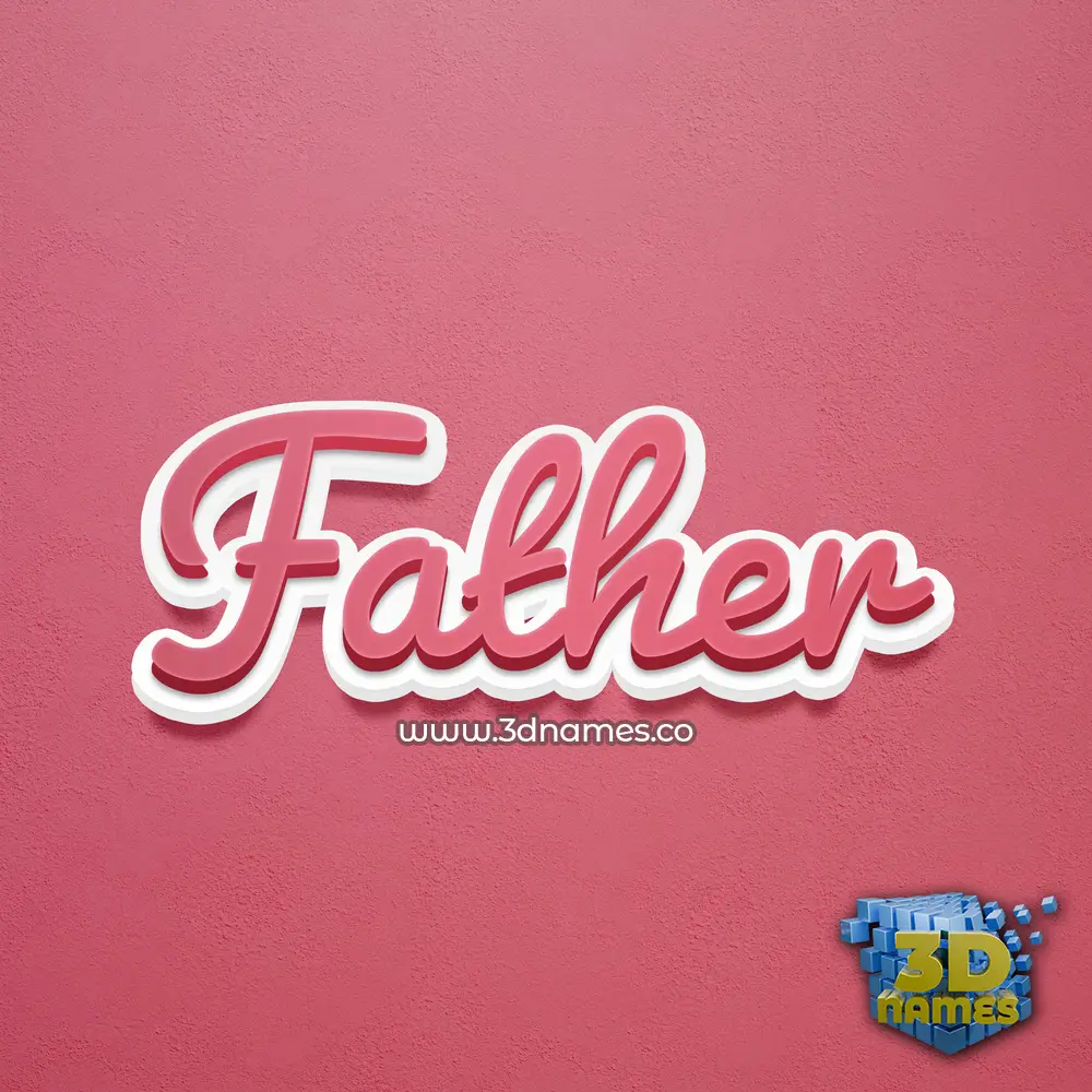 father in Red Scribble style - 3D name wallpaper