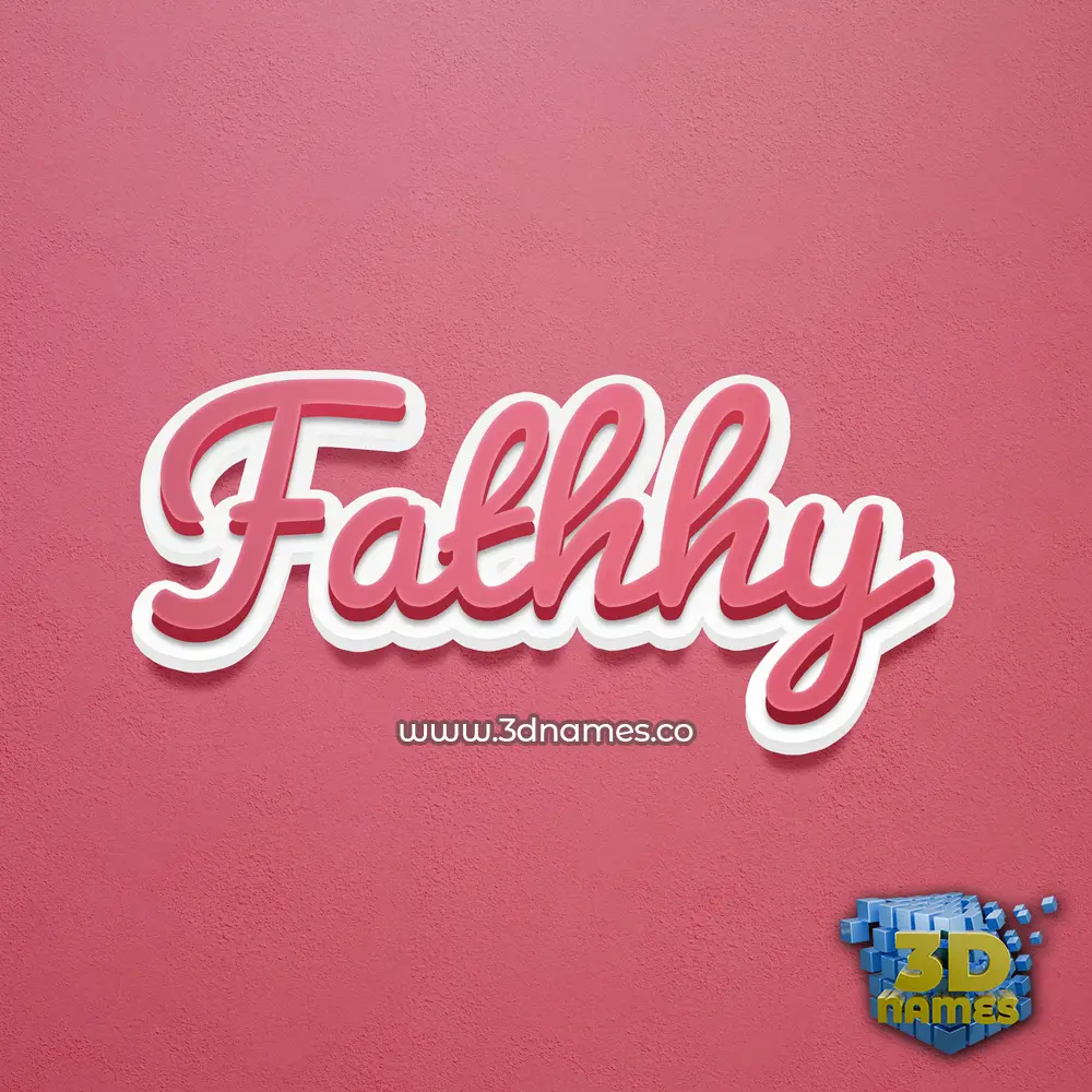 fathhy in Red Scribble style - 3D name wallpaper