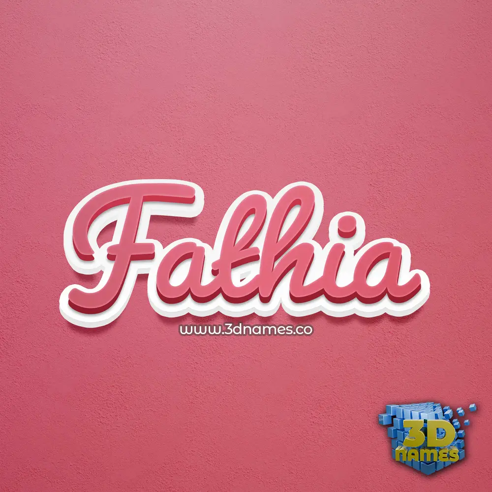 fathia in Red Scribble style - 3D name wallpaper