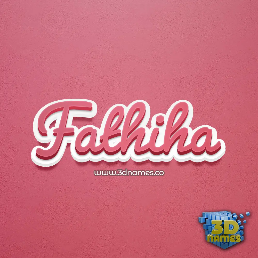 fathiha in Red Scribble style - 3D name wallpaper