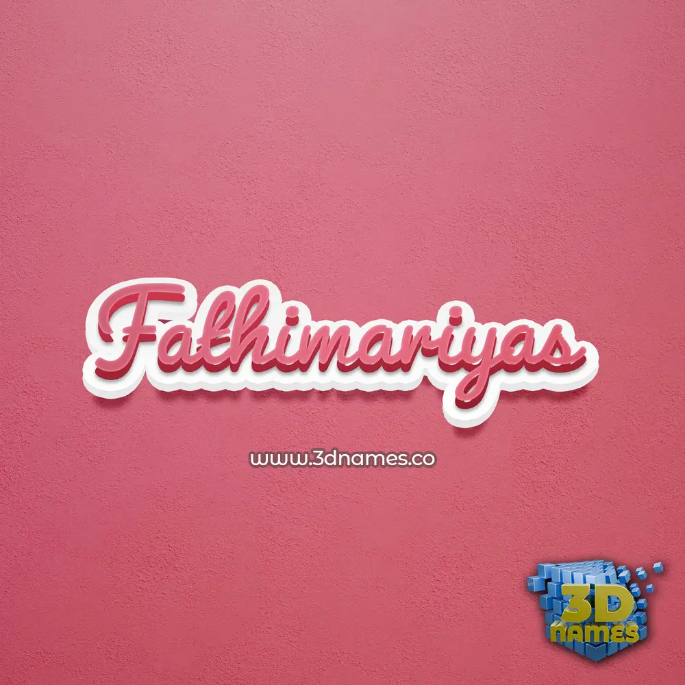 fathimariyas in Red Scribble style - 3D name wallpaper