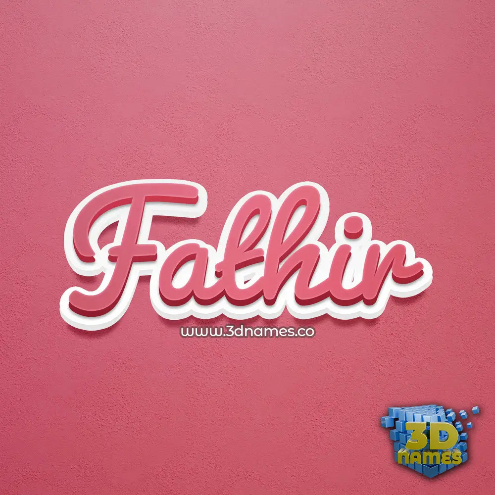 fathir in Red Scribble style - 3D name wallpaper