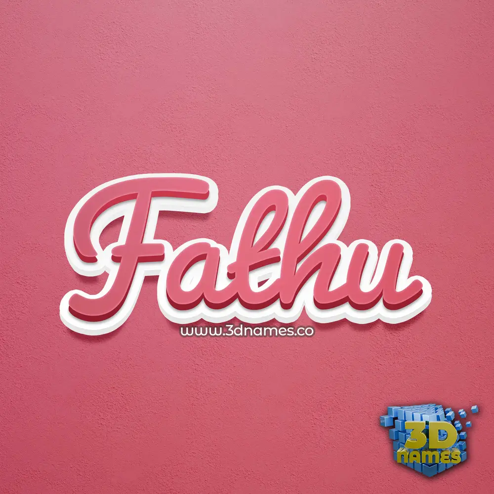 fathu in Red Scribble style - 3D name wallpaper