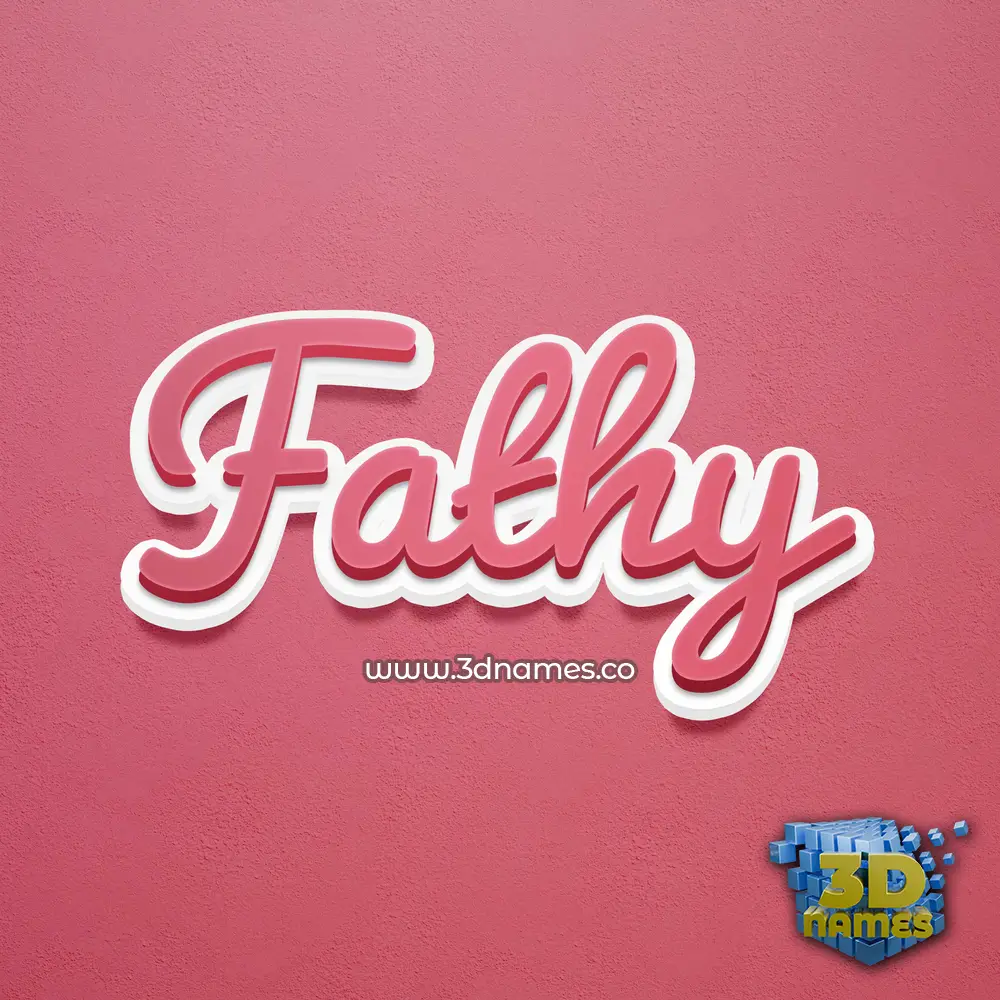 fathy in Red Scribble style - 3D name wallpaper