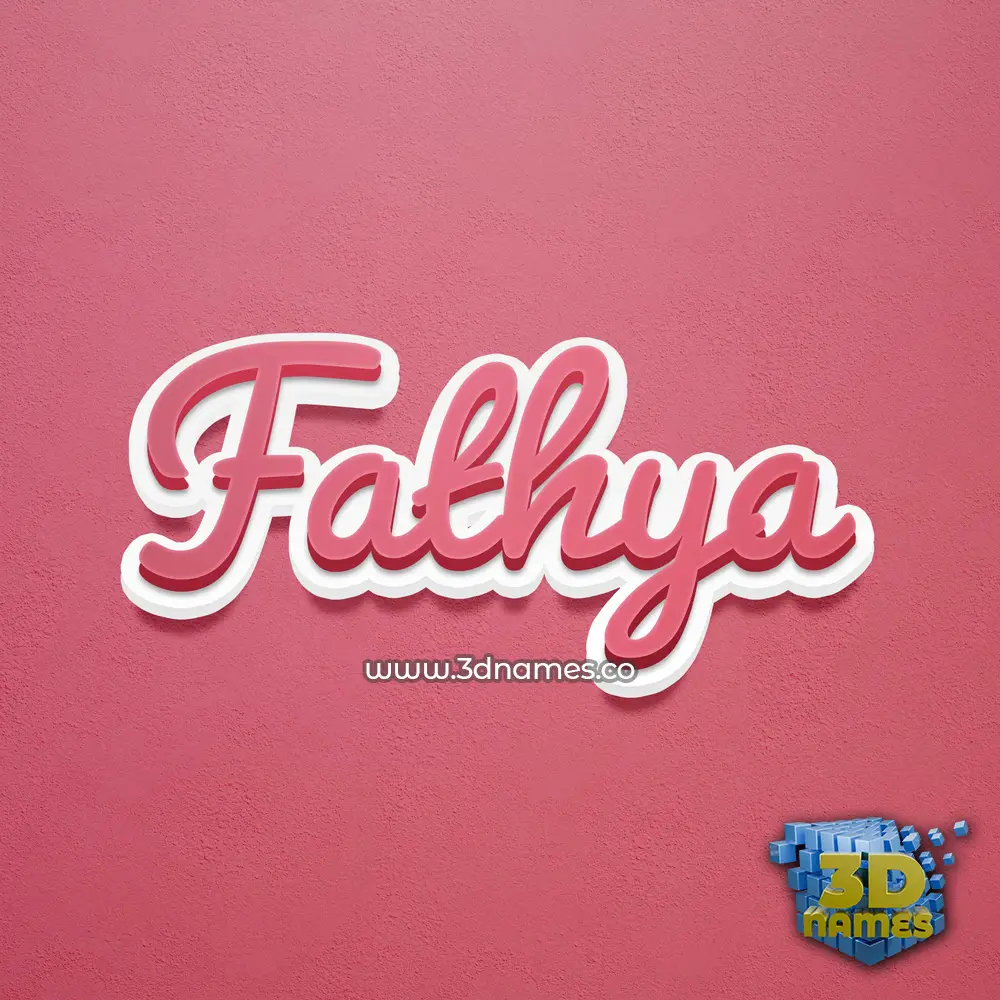 fathya in Red Scribble style - 3D name wallpaper