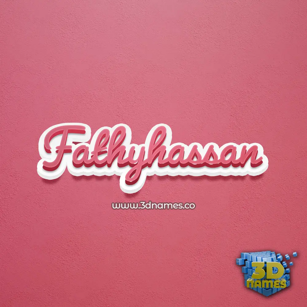 fathyhassan in Red Scribble style - 3D name wallpaper