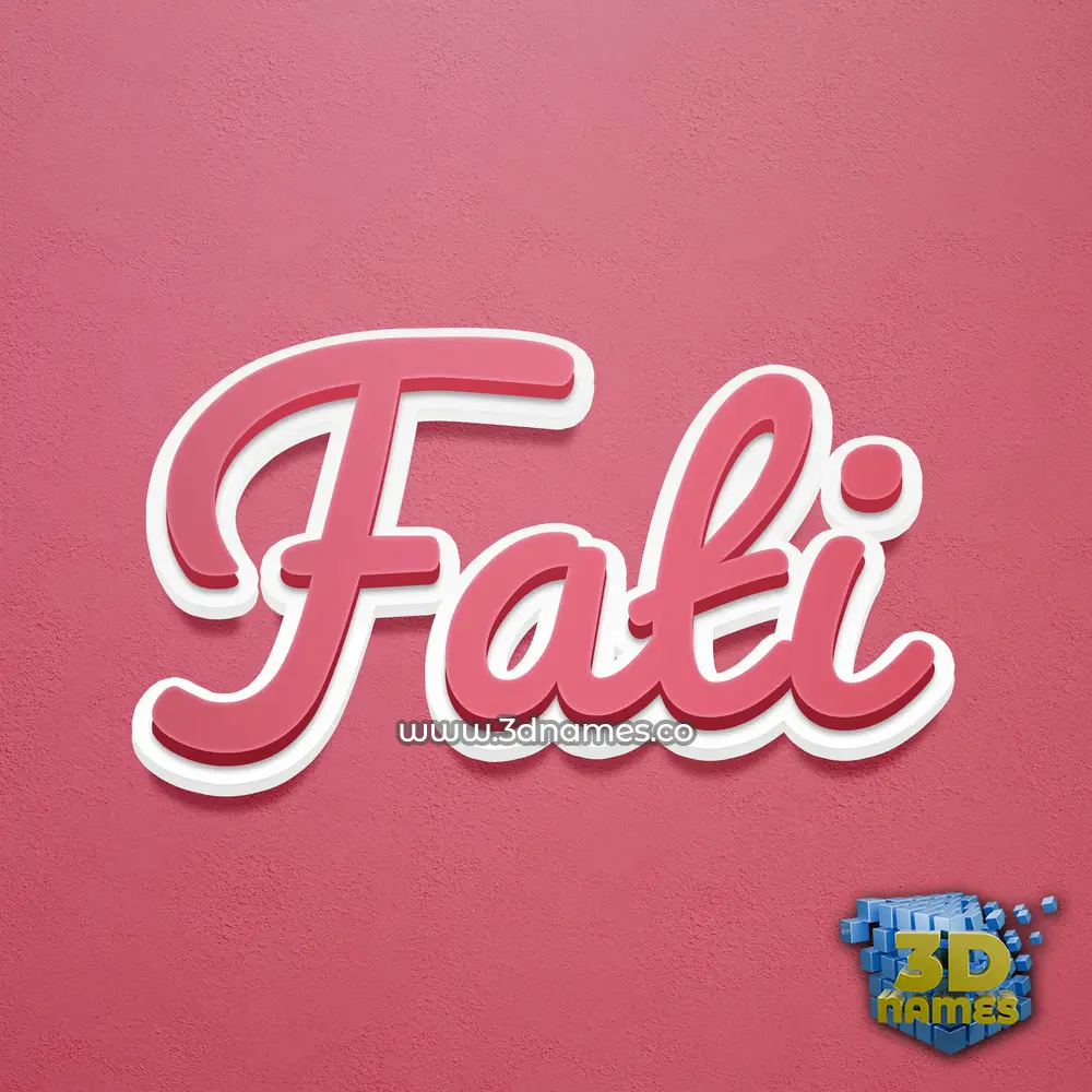 fati in Red Scribble style - 3D name wallpaper