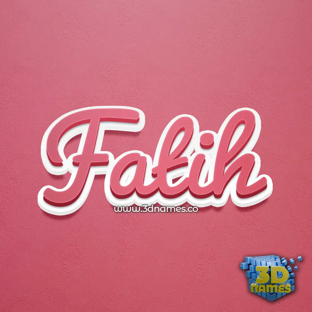 fatih in Red Scribble style - 3D name wallpaper