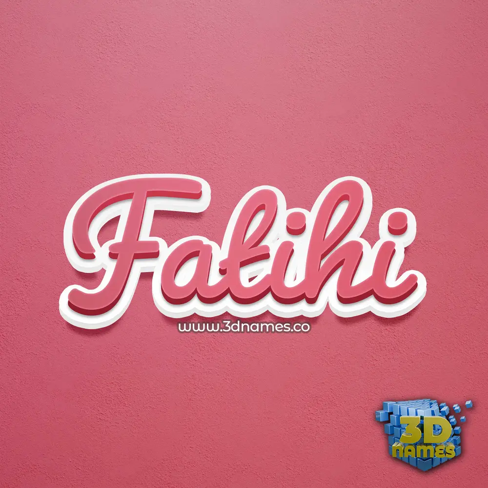 fatihi in Red Scribble style - 3D name wallpaper