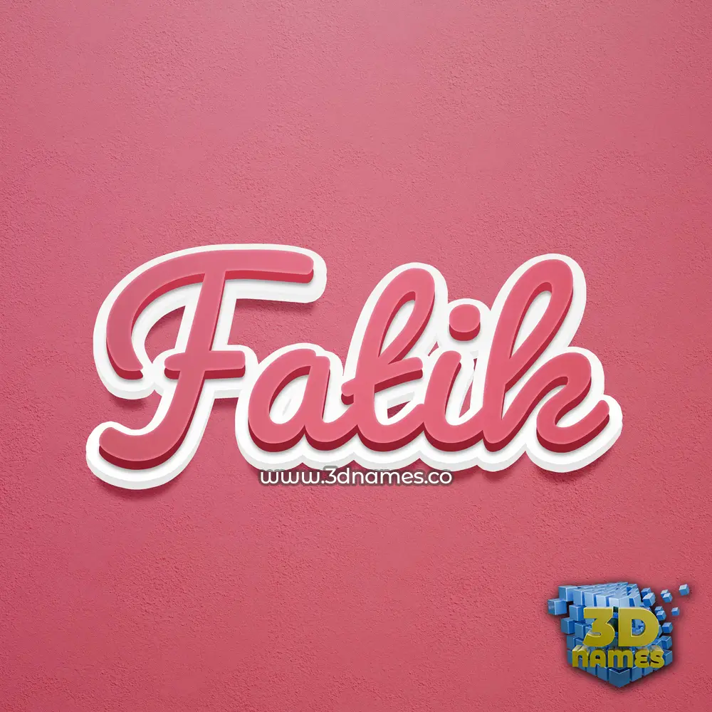 fatik in Red Scribble style - 3D name wallpaper
