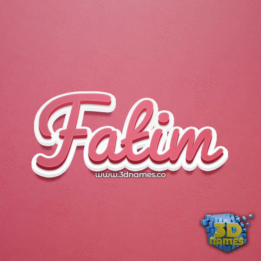 fatim in Red Scribble style - 3D name wallpaper