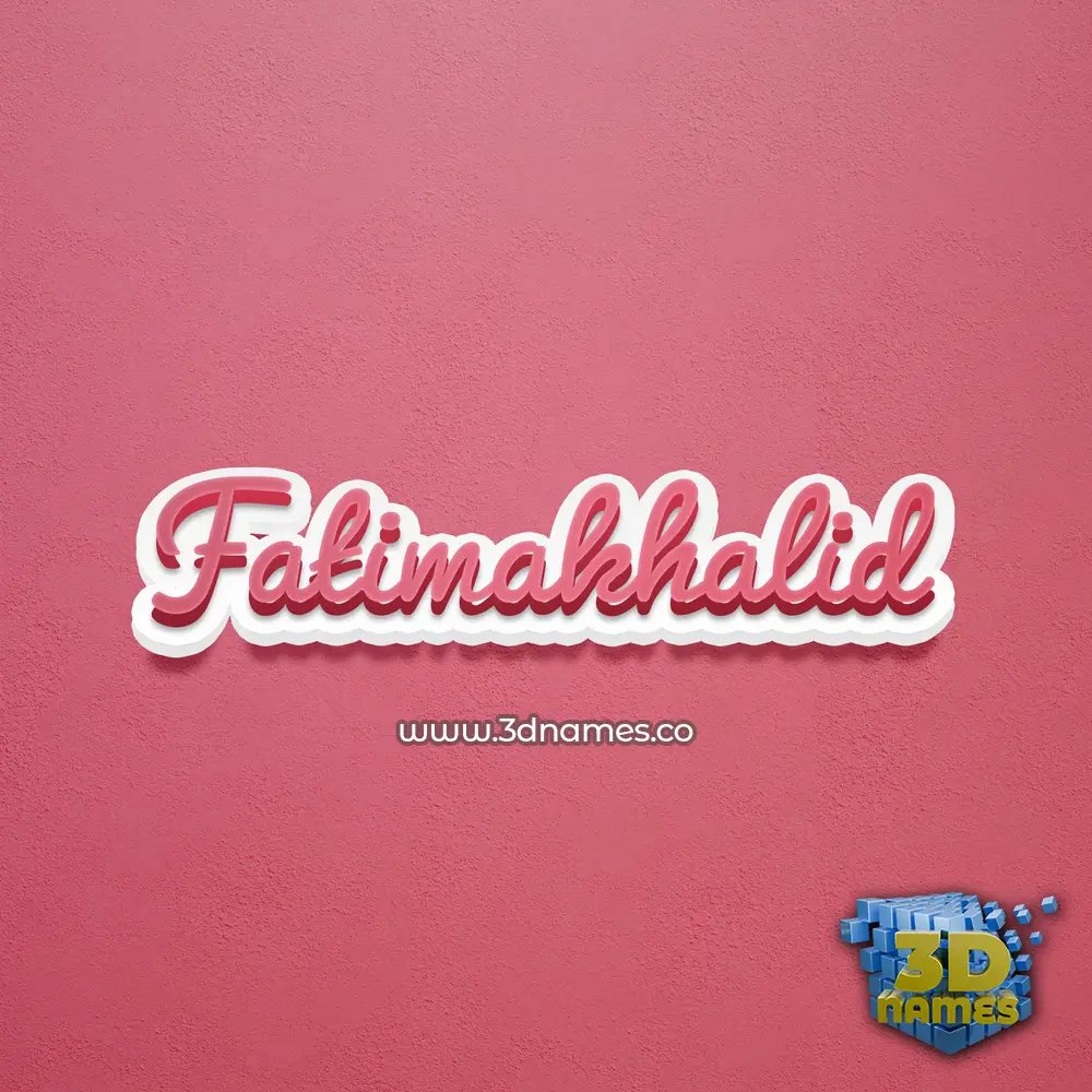 fatimakhalid in Red Scribble style - 3D name wallpaper